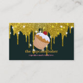 Moderne cupcake Logo Bakery Chef Catering Confetti Visitekaartje (Voorkant)