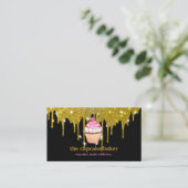 Moderne cupcake Logo Bakery Chef Catering Confetti Visitekaartje (Staand voorkant)