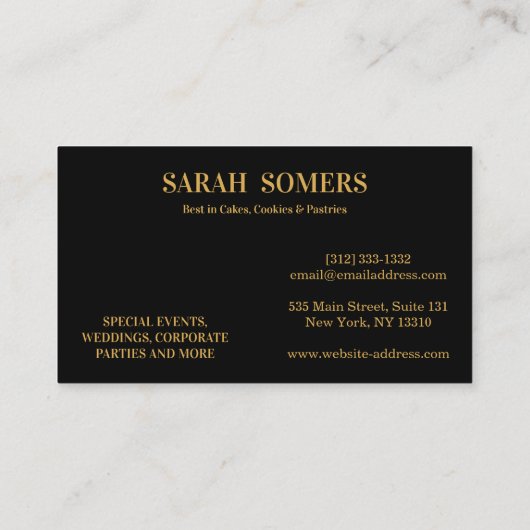 Moderne cupcake Logo Bakery Chef Catering Confetti Visitekaartje (Achterkant)