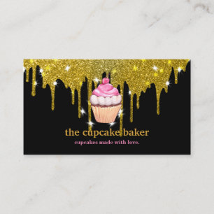 Moderne cupcake Logo Bakery Chef Catering Confetti Visitekaartje