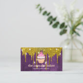 Moderne cupcake Logo Bakery Chef Catering Confetti Visitekaartje (Staand voorkant)