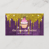 Moderne cupcake Logo Bakery Chef Catering Confetti Visitekaartje (Voorkant)