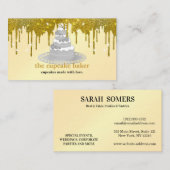 Moderne Cupcake Logo Bakkerij Catering Glitter Dri Visitekaartje (Voorkant / Achterkant)