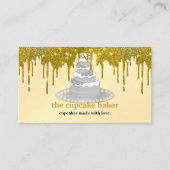 Moderne Cupcake Logo Bakkerij Catering Glitter Dri Visitekaartje (Voorkant)