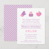 Moderne Cupcake Paarse Roze Bakken Verjaardagsfees Kaart (Voorkant / Achterkant)