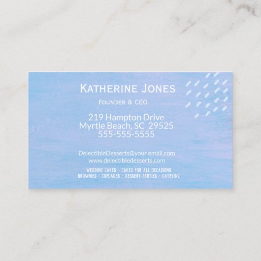 Moderne cupcake Visitekaartje grafische bakkerij (Achterkant)