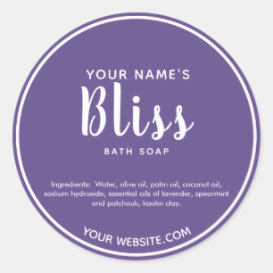 Moderne Cursieve Handgemaakte Zeepetiketten Ronde  Ronde Sticker