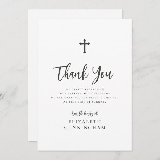 Moderne cursieve scriptkalligrafie bedankkaart (Voorkant / Achterkant)