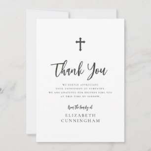 Moderne cursieve scriptkalligrafie bedankkaart