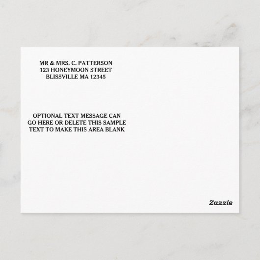 Moderne Cursieve Trouwfoto Dank u Briefkaart (Achterkant)