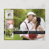 Moderne Cursieve Trouwfoto Dank u Briefkaart (Voorkant)