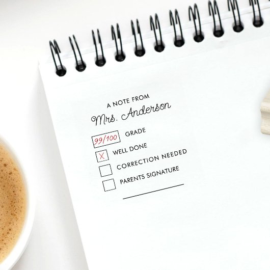 Moderne cursus thuiswerk voor docenten rubberstempel