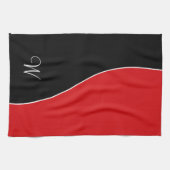 Moderne Curven Hedendaagse stijl gepersonaliseerd Theedoek (Horizontaal)