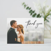 Moderne Custom 2 Bruiloft Foto's Eenvoudig Bedankkaart (Staand voorkant)