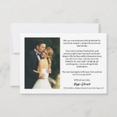 Moderne Custom 2 Bruiloft Foto's Eenvoudig Bedankkaart (Achterkant)