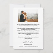 Moderne Custom 2 Bruiloft Foto's Eenvoudig Bedankkaart (Achterkant)