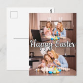 Moderne Custom 2-foto Familie Pasen Briefkaart (Voorkant / Achterkant)
