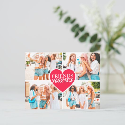 Moderne Custom 4-foto Template Collage Briefkaart (Staand voorkant)