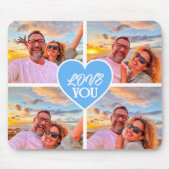 Moderne Custom 4-foto Template Collage Muismat (Voorkant)