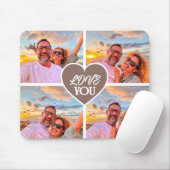 Moderne Custom 4-foto Template Collage Muismat (Met muis)