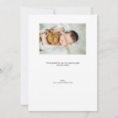 Moderne Custom Baby Meisje Douche Foto's Bedankkaart (Achterkant)