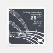 Moderne Custom Blue MUZIEKNOTEN 25e Jubileum Servet (Voorkant)