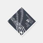 Moderne Custom Blue MUZIEKNOTEN 25e Jubileum Servet (Hoek)