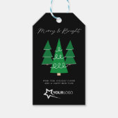 Moderne Custom Business Logo Black Christmas Cadeaulabel (Voorkant)