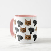 Moderne Custom Cat Dog Foto Gezicht 2 Foto's Mok (Voorkant links)