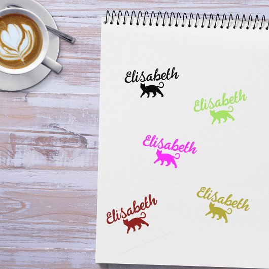 Moderne Custom Cat Handtekening Rubberstempel
