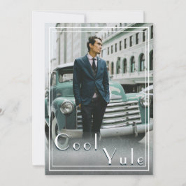 Moderne Custom Cool Yule Kerstfoto Feestdagenkaart