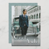 Moderne Custom Cool Yule Kerstfoto Feestdagenkaart (Voorkant / Achterkant)