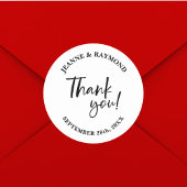 Moderne Custom dank u Script bruiloft gunst Ronde Sticker