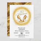 Moderne Custom Digitaal Goud 40e Verjaardag Kaart (Voorkant / Achterkant)
