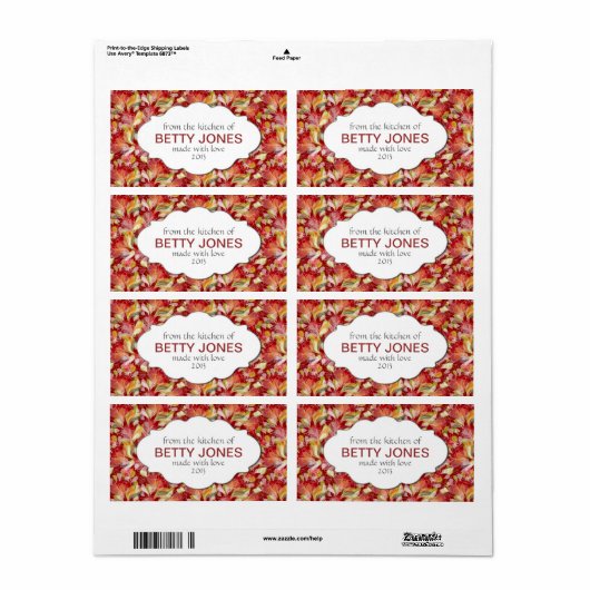 Moderne Custom DIY-inblikken, jam of productlabels Etiket (Full Sheet)