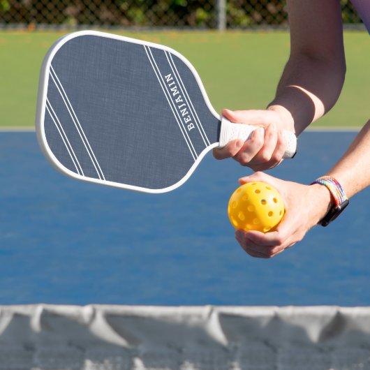 Moderne Custom Dusty Blauw Wit Speler Naam Sport Pickleball Paddle (Insitu)