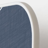 Moderne Custom Dusty Blauw Wit Speler Naam Sport Pickleball Paddle (Links Detail)