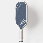 Moderne Custom Dusty Blauw Wit Speler Naam Sport Pickleball Paddle (Links)
