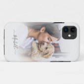 Moderne Custom Een Foto Wit Gradiënt iPhone Ca Case-Mate iPhone Case (Achterkant (horizontaal))