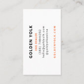 Moderne Custom Egg Dealer Bedrijfsnaam met adres Visitekaartje (Achterkant)