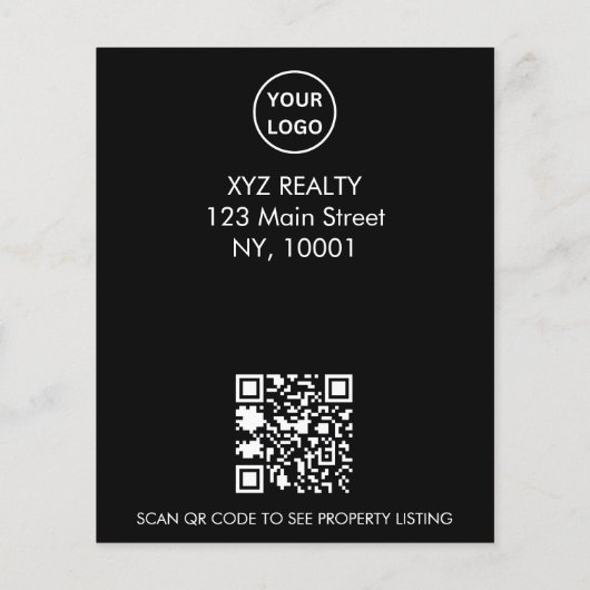 Moderne Custom Elegant Vastgoed QR Code Te Koop Flyer (Achterkant)