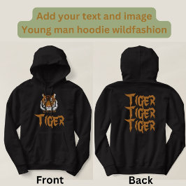 Moderne Custom Elegante tijger print voor hem zwar Hoodie