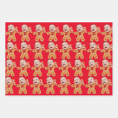 Moderne Custom Face Photo Gingerbread Xmas baby Inpakpapier Vel (Voorkant 3)