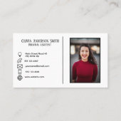 Moderne Custom foto en contacten wit Visitekaartje (Achterkant)