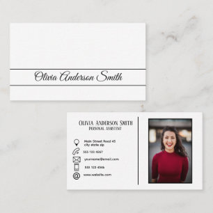 Moderne Custom foto en contacten wit Visitekaartje