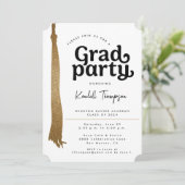 Moderne Custom foto Graduation Party Kaart (Staand voorkant)