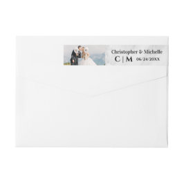 Moderne Custom Foto Monogram Marmeren Huwelijk Een