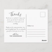 Moderne Custom Foto Zwart & Wit Trouwen Dank u Briefkaart (Achterkant)