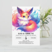 Moderne Custom Fox Verjaardag Kaart (Staand voorkant)