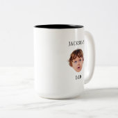 Moderne Custom Kind Gezicht grootouders moeder ver Tweekleurige Koffiemok (Voorkant rechts)